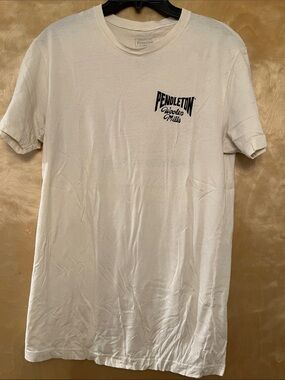 Pendleton Cream Short Sleeve Tee with Black Chest Logo